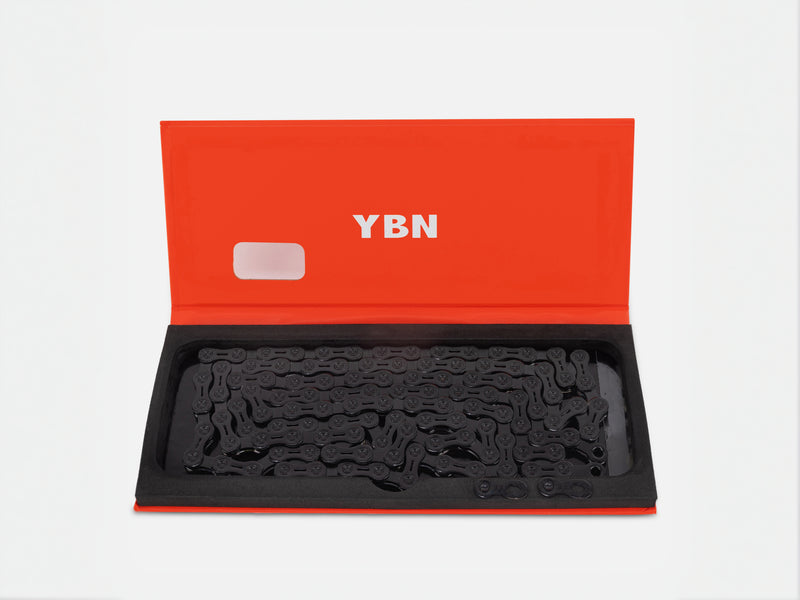 Highlighting the YBN SLA lightweight chain’s precision-engineered lightweight structure, anti-rust coating, and self-lubricating properties for reliable performance on road and mountain bikes.